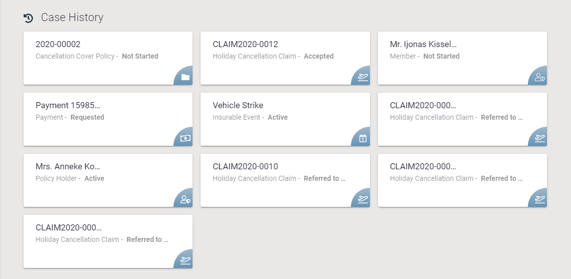 Dashboard Case History